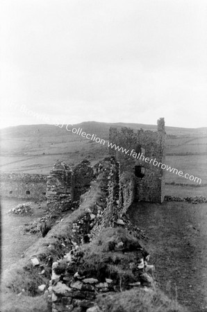 MOYGARA CASTLE HOUSE OF THE O'CLERYS WESTERN CURTAIN WALL FROM N.W. TOWER